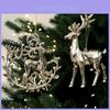 Christmas Tree Decor Ornaments With Gold Snowflake And Reindeer For Holiday Festivities