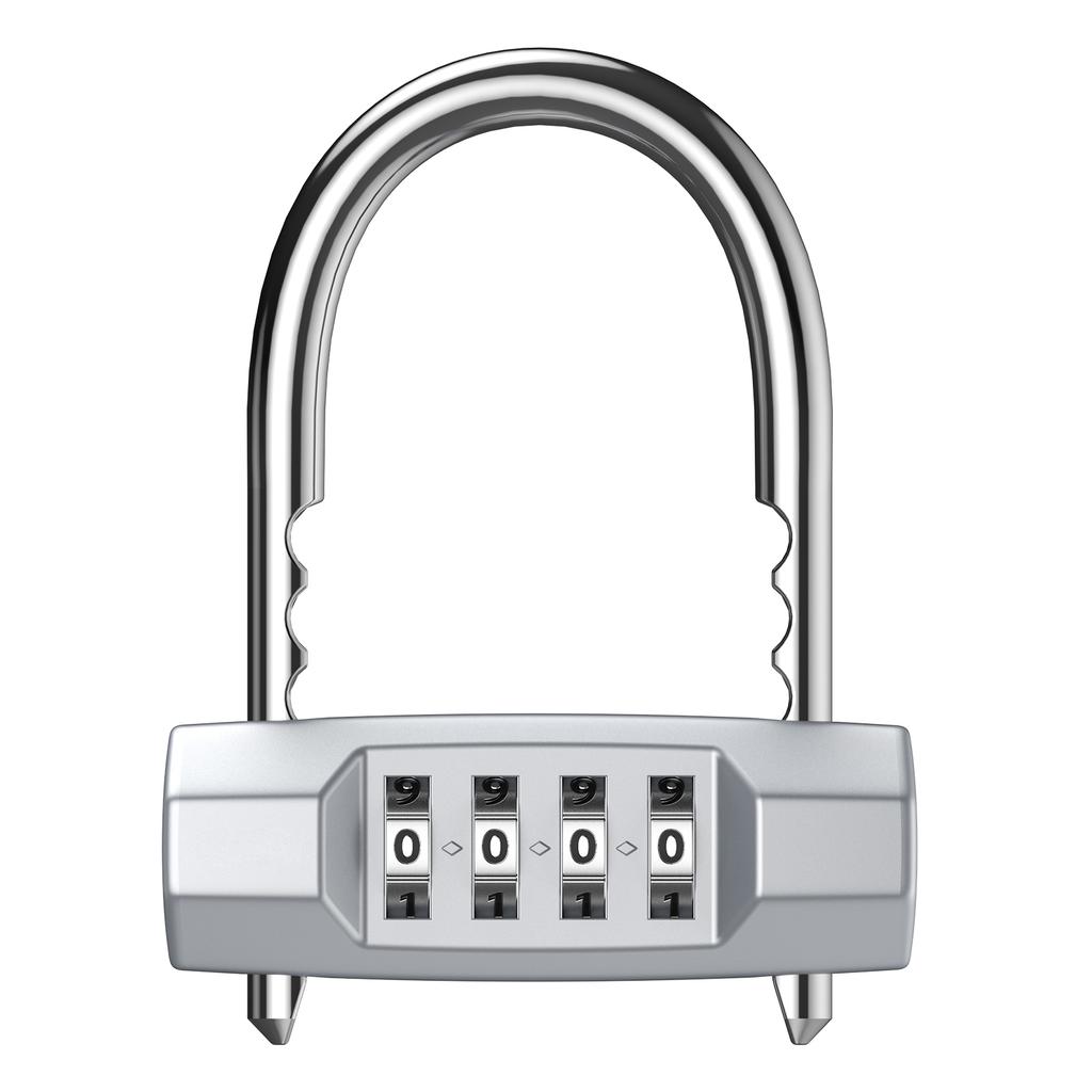 Combination Padlock 4-Digit Security Number Lock Resettable Locks with Adjustable Shackle Waterproof Padlock for Gym Luggage