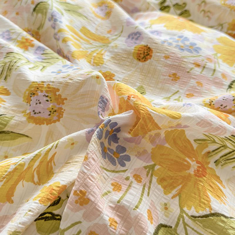 Patru Seturi de Lenjerie de Pat Mică și Proaspătă, Cearșafuri Prietenoase cu Pielea și Respirabile, Fețe de Plapumă, Fețe de Pernă