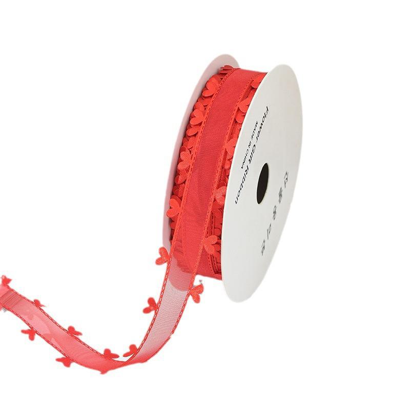 2.5cm Wide Double-Sided Durable Ribbon Premium Colorful Soft Heart Romantic Accessory Exquisite DIY Lightweight 20 Yard