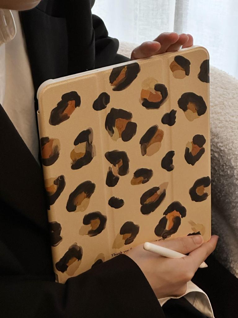 Leopard Print Three-Fold Mirror Case for iPad Mini 6/Pro (2021/2025)