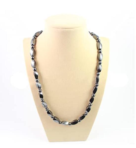 Grade 5A High Magnetic Mirror-Finish Hematite Magnetic Necklace for Men and Women, Terahertz Stone Necklace, 99.99% High Purity, Power Stone, Natural