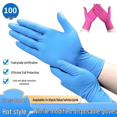 Disposable Nitrile PVC Gloves - Wear-Resistant, Anti-Static Labor Protection for Home, Kitchen, Laboratory