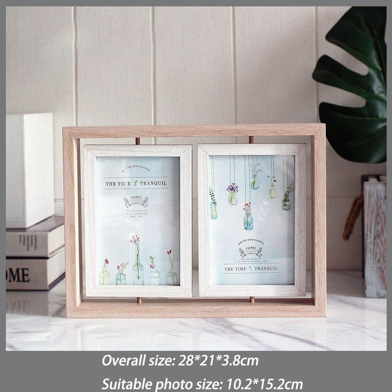 

Picture Frames 4x6 Rotating Family Photo Frame,Office Desk Decor Wedding Gift, Floating Double-Sided Glass Tabletop Standing