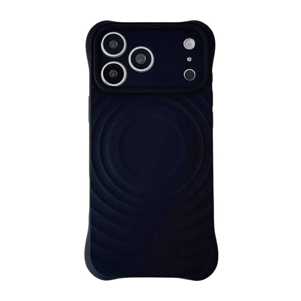 Liquid silicone ripple pattern magnetic mobile phone case Apple 17PROMAX protective case for iPhone16/15/14