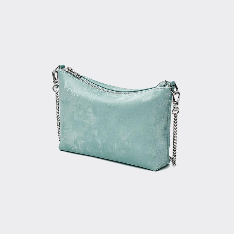 Шелковый сатин, воловья кожа, сумка на цепочке: Ретро Мини Сумка Кроссбоди и На Плечо