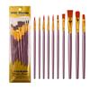 10-Piece Pearlescent Blue Nylon Hair Paint Brush Set for Gouache & Oil Painting