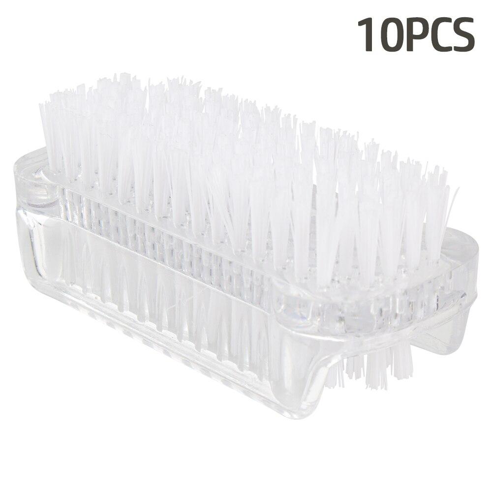 10/20/30/50Pcs Plastic Nail Dust Powder Cleaning Brush Double Sided Hand Fingernail Toes Scrubbing Brush Cleaner Pedicure Scrub