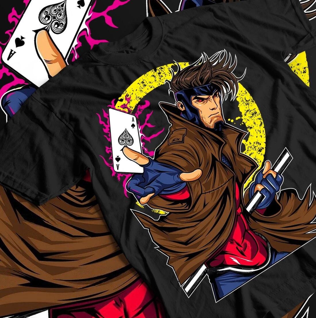 Unisex Gambit Card Trick Men s X-Men T-Shirt Grey 3XL