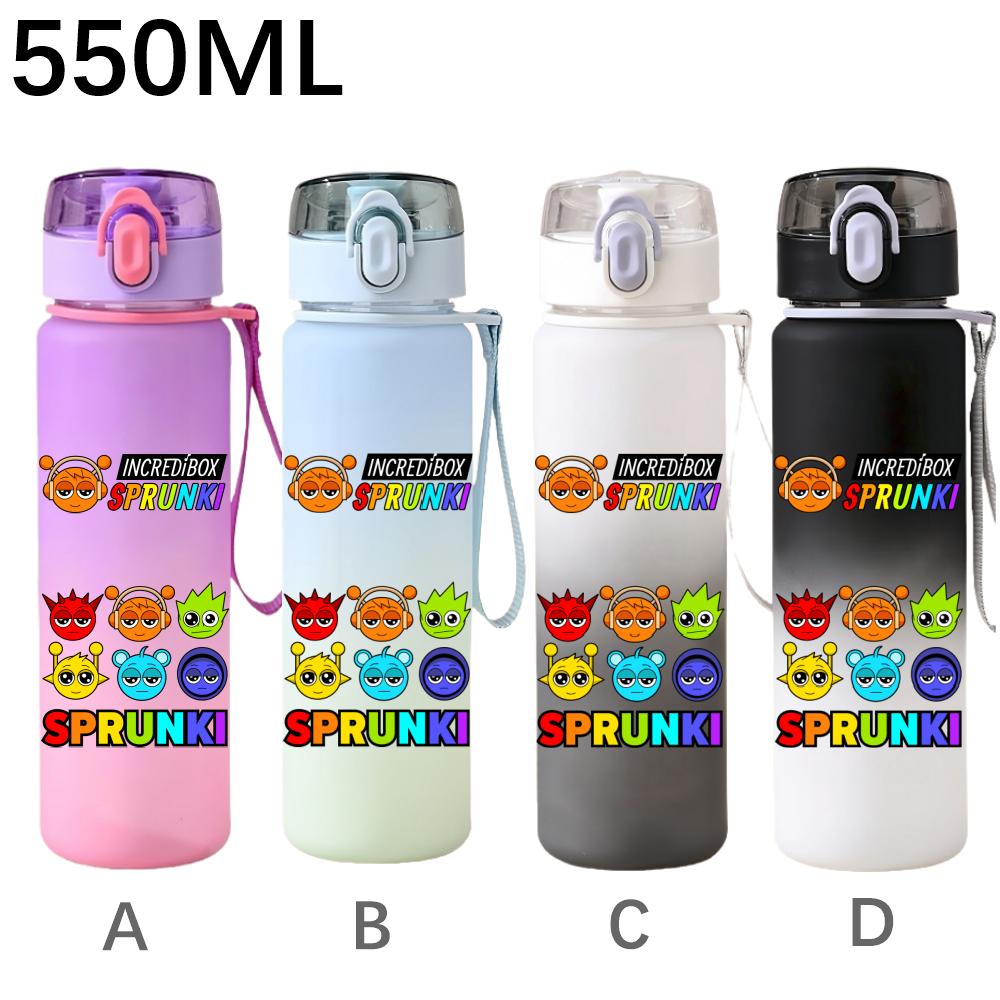 550ml Hra Sprunki Gradientní Sportovní Láhev na Vodu Kreslená Nepropustná Přenosné Lahve na Pití Venku Sport Fitness Pohárek na Vodu