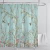 Chinese Style Flower and Birds Tree Shower Curtains Crane Pattern Bath Curtain Waterproof Bathroom Decor With Hooks 3d Printing