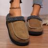 Men Slippers Winter Big Size Indoor Memory Foam Plush Warm Cozy Luxury House Shoes Suede Sewing Casual Slipper Indoor/Outdoor