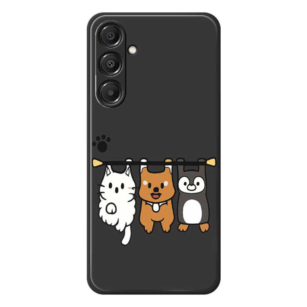 For Samsung Galaxy A16 5G/4G Case Three Animal Dolls Pattern Printing Straight Edge TPU Phone Back Cover