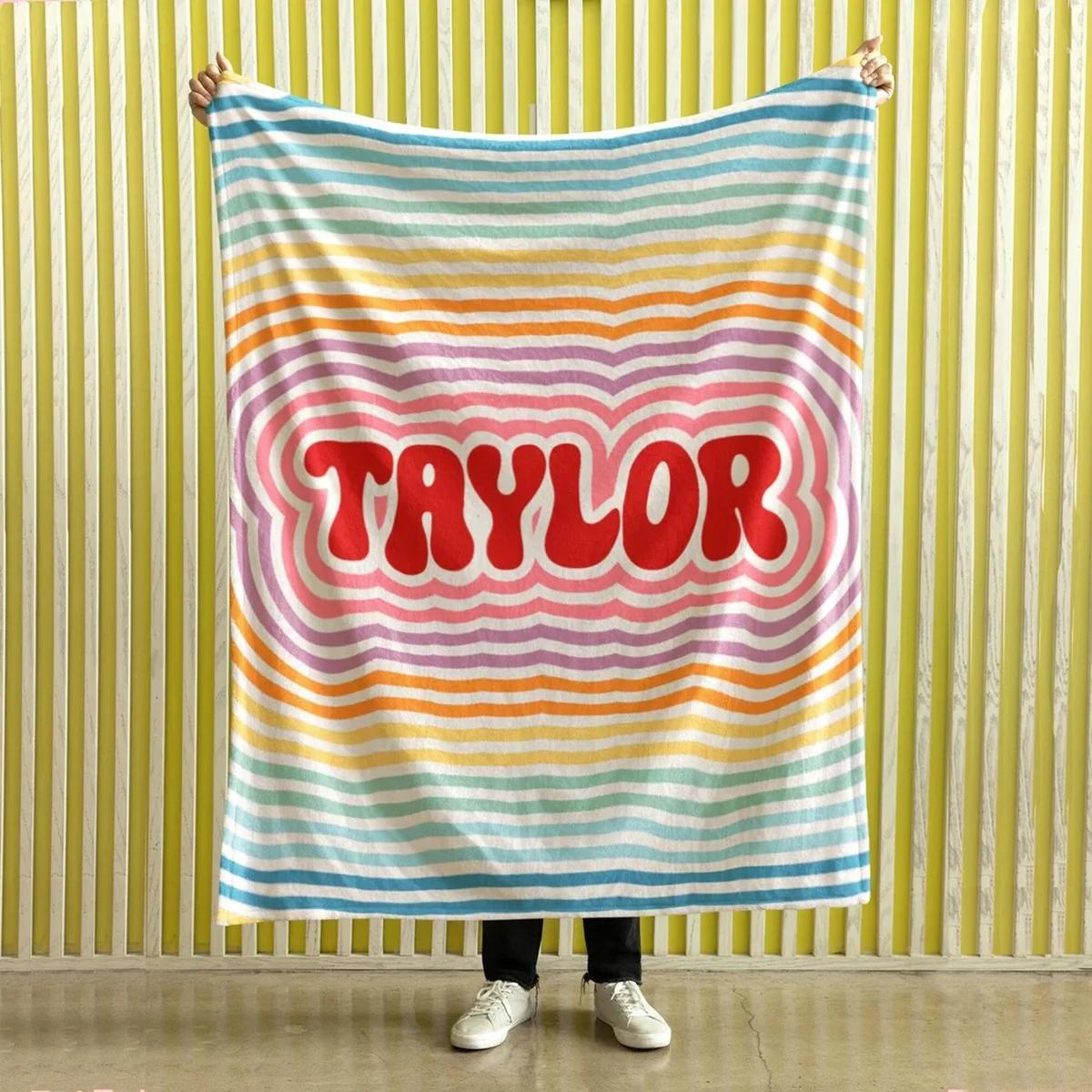 

Rainbow Personalized Blanket Name Blanket Customized Blanket With Name Flannel Blankets And Throws Color Soft Flannel Blanket 75x100cm