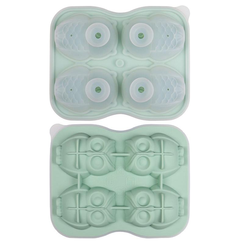 Cute Owl Ice Cube Mold, Owl Shapes Ice Cube Tray, Silicone Ice Mold Fun Shapes, Make 4 Large Owl Ice Balls