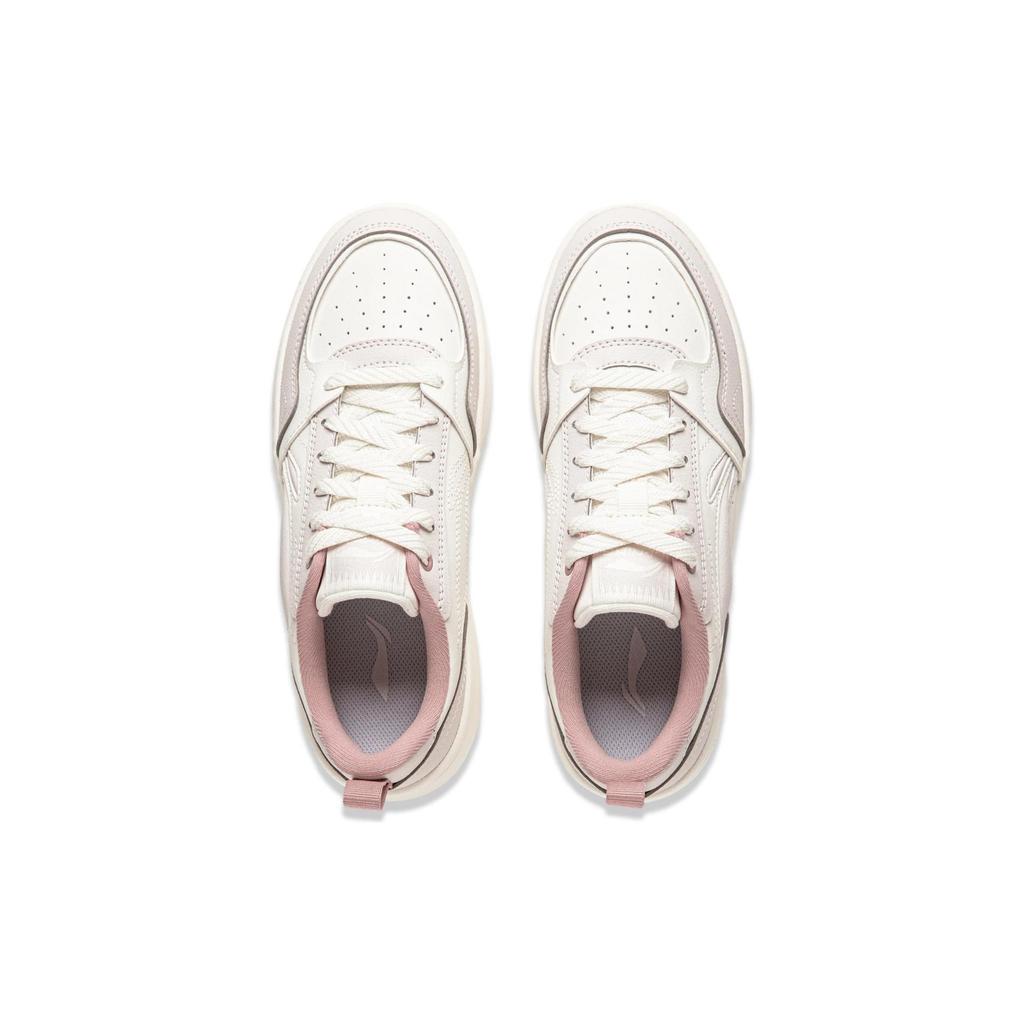 Li Ning Sycee V2 Slip Resistant Cushioning Abrasion Resistant Low Top Skateboard Shoes Women's White Pink AGCU248-3