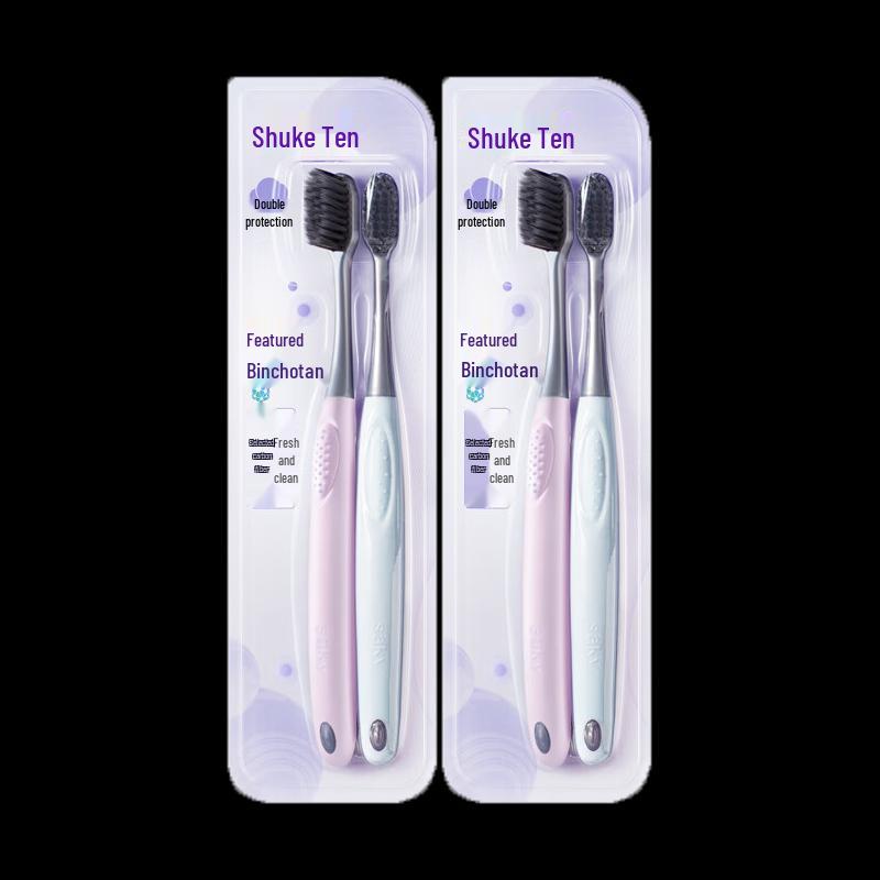 Shuke Carbon Filament Soft Bristle Toothbrush 4-Pack