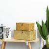 Handgewebte Regalkörbe aus Seegras mit Deckel, rechteckiger Behälter, gewebte Aufbewahrungsbox mit Griff, Home Organizer, Schlafzimmer