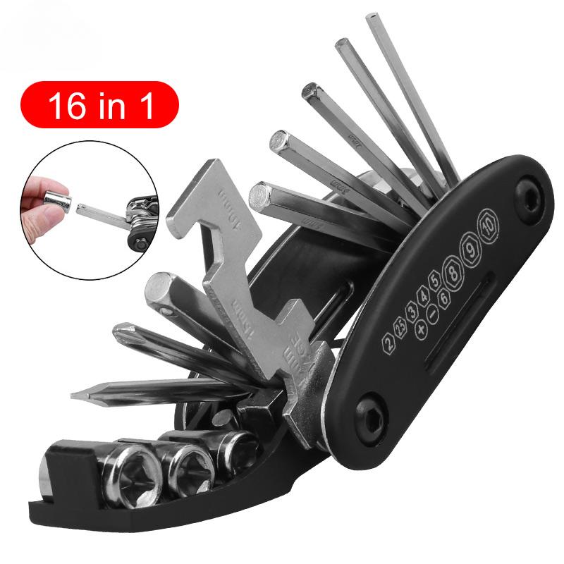 

X-TIGER Bike Repair Tool Kits 16 in 1 Bicycle Multitool with Bike Tire Levers Hex Spoke Wrench Folding Metric Repair Tool Set