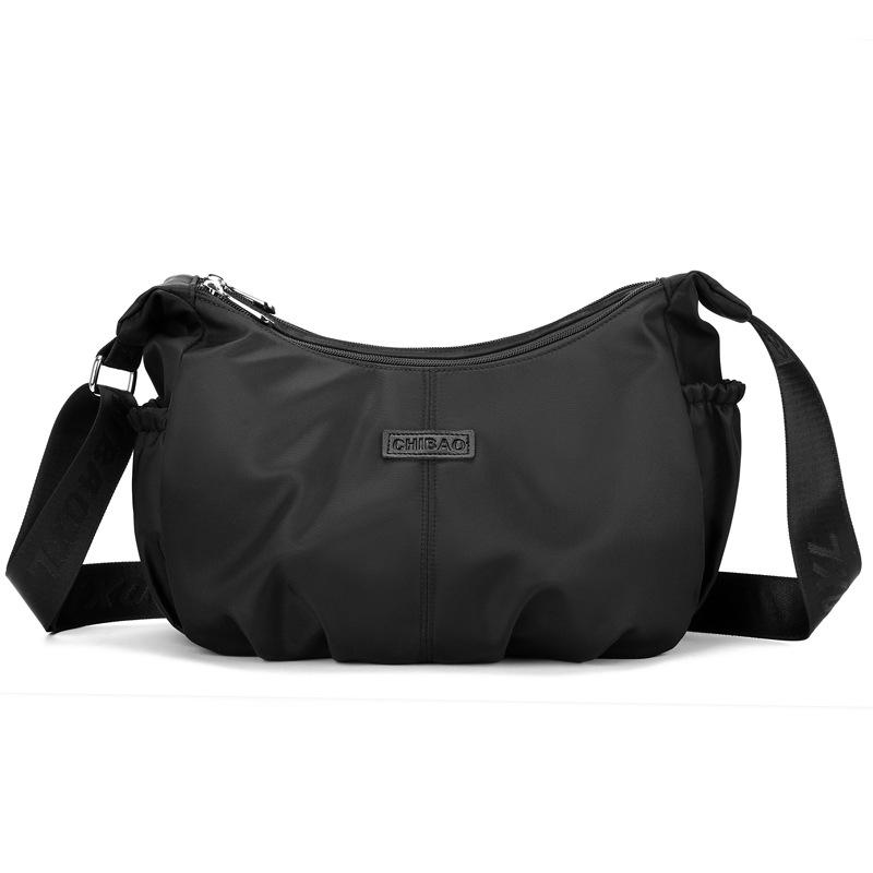 Stylish and Simple Pleated Messenger Bag Women's Large-capacity Versatile Niche Shoulder Bag Nylon Cloth Versatile Commuter Bag
