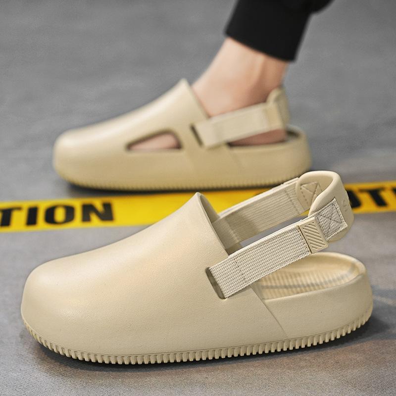 Foreign Trade Large Size Fashion Men's Home Two Wear Thick-soled Bag Head Slippers Waterproof and Oil-proof Chef Shoes Outdoor Gardener Shoes