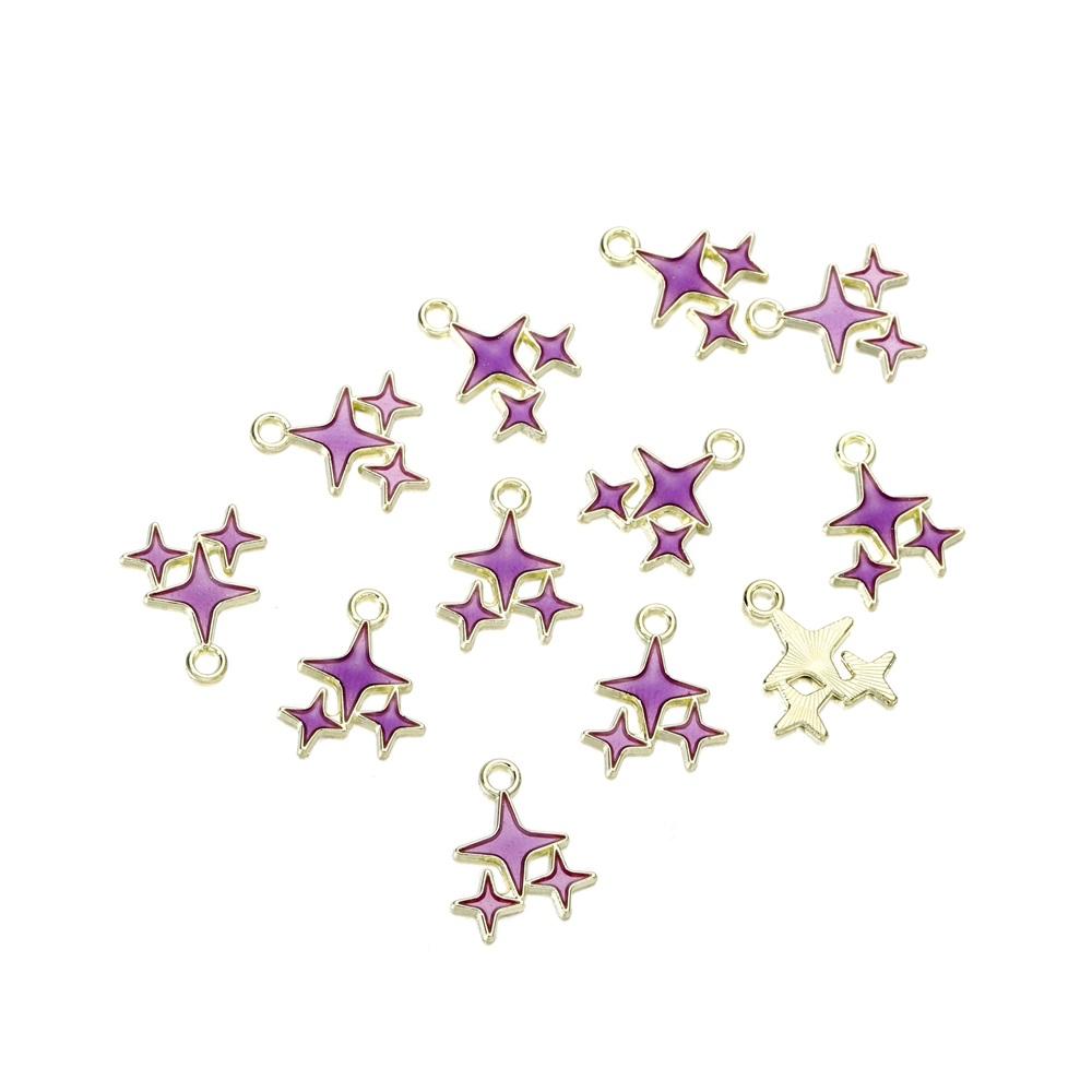 10pcs/bag Colorful Flower Heart Charms Pendants Enamel Metal Necklace Bracelet Charm For DIY Jewelry Making Supplies Accessories