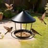 Rings Iron Hanging Bird Feeder For Garden Art Providing Simple Setups And High Capacity Bird Feeding HX6C