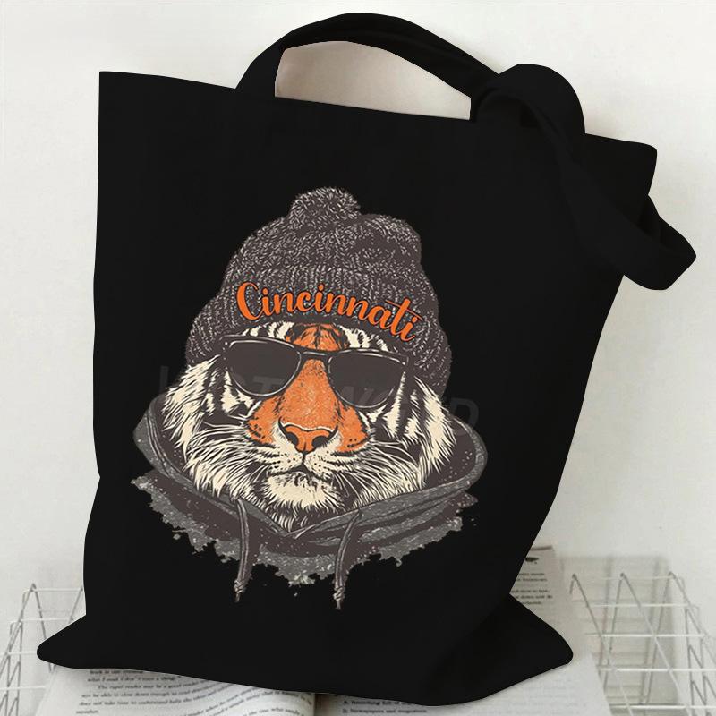 

New Canvas Bag Animal Big Head Pattern Football Fan Personality Printing Trend Shoulder Crossbody Bag No specification