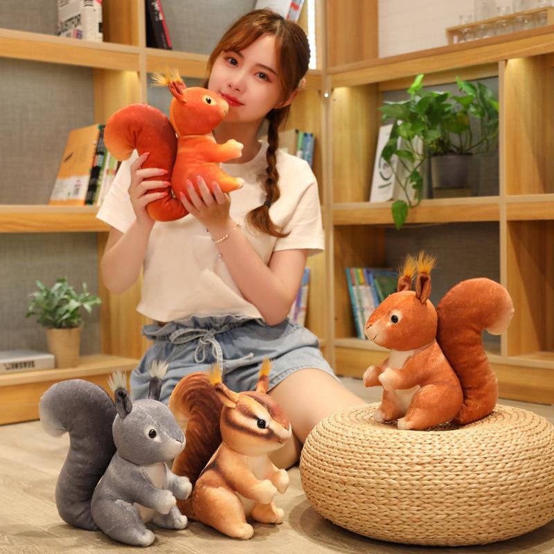 Cute Little Squirrel Doll Plush Toy Hamster Doll Children Soothing Pillow Rag Doll Boy Birthday Gift