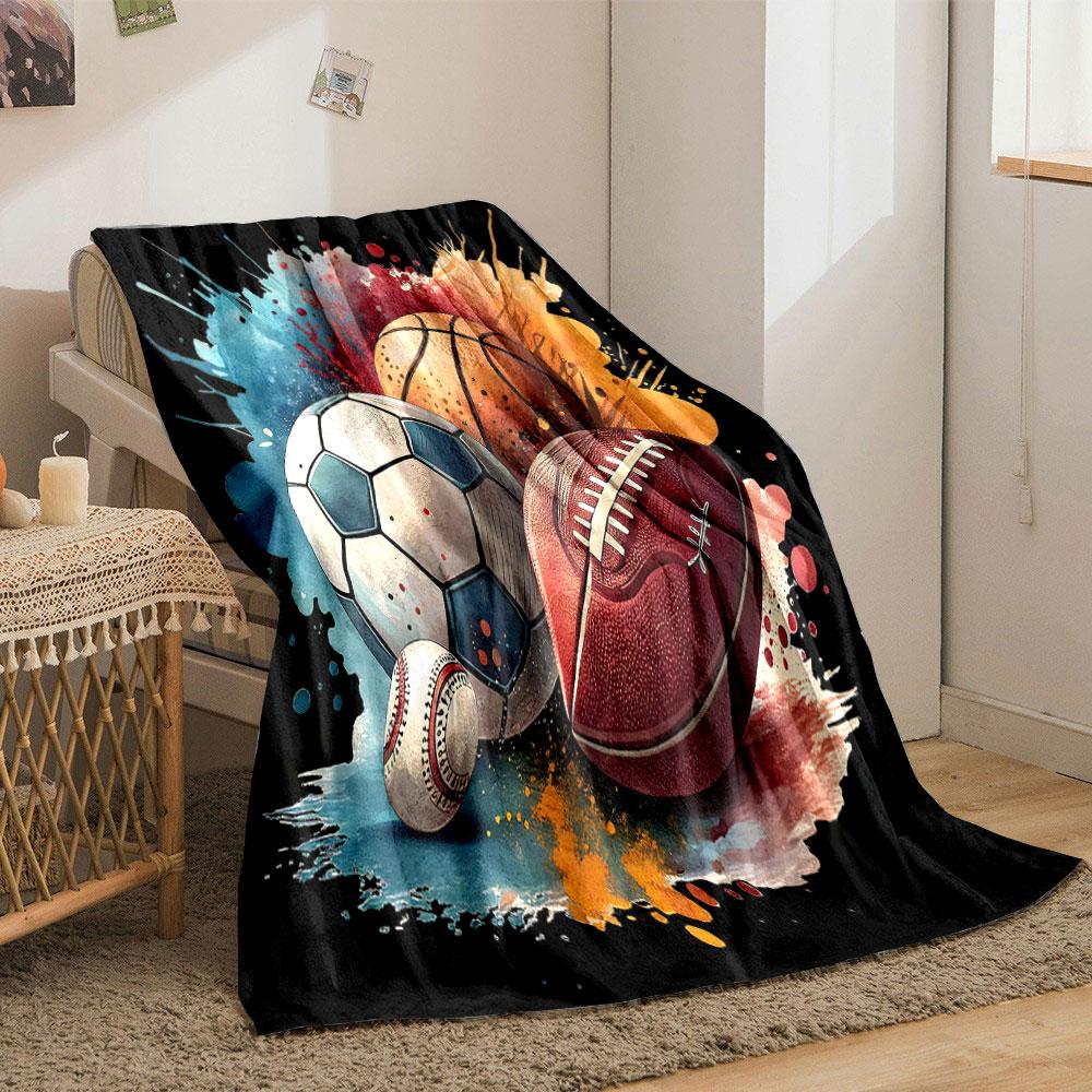 Sports Ball Splash Artwork print blanket soft and cozy perfect for the living room bed sofa or a nap,gift