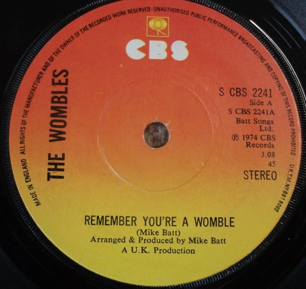 7inch Record WOMBLES - Remember You're A Womble SCBS2241 CBS 1974 UK Rock Used