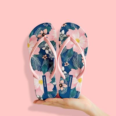 Women's Flip-flops Printed Flip-flops Floral PVC Non-slip Beach Sandals and Slippers