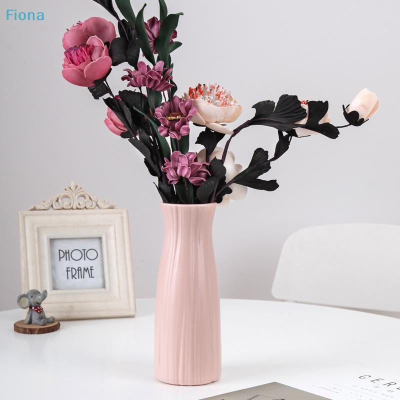 Modern Ribbed Plastic Vase,Minimalist Textured Flower Vases for Home Decor,Living Room Table Centerpiece