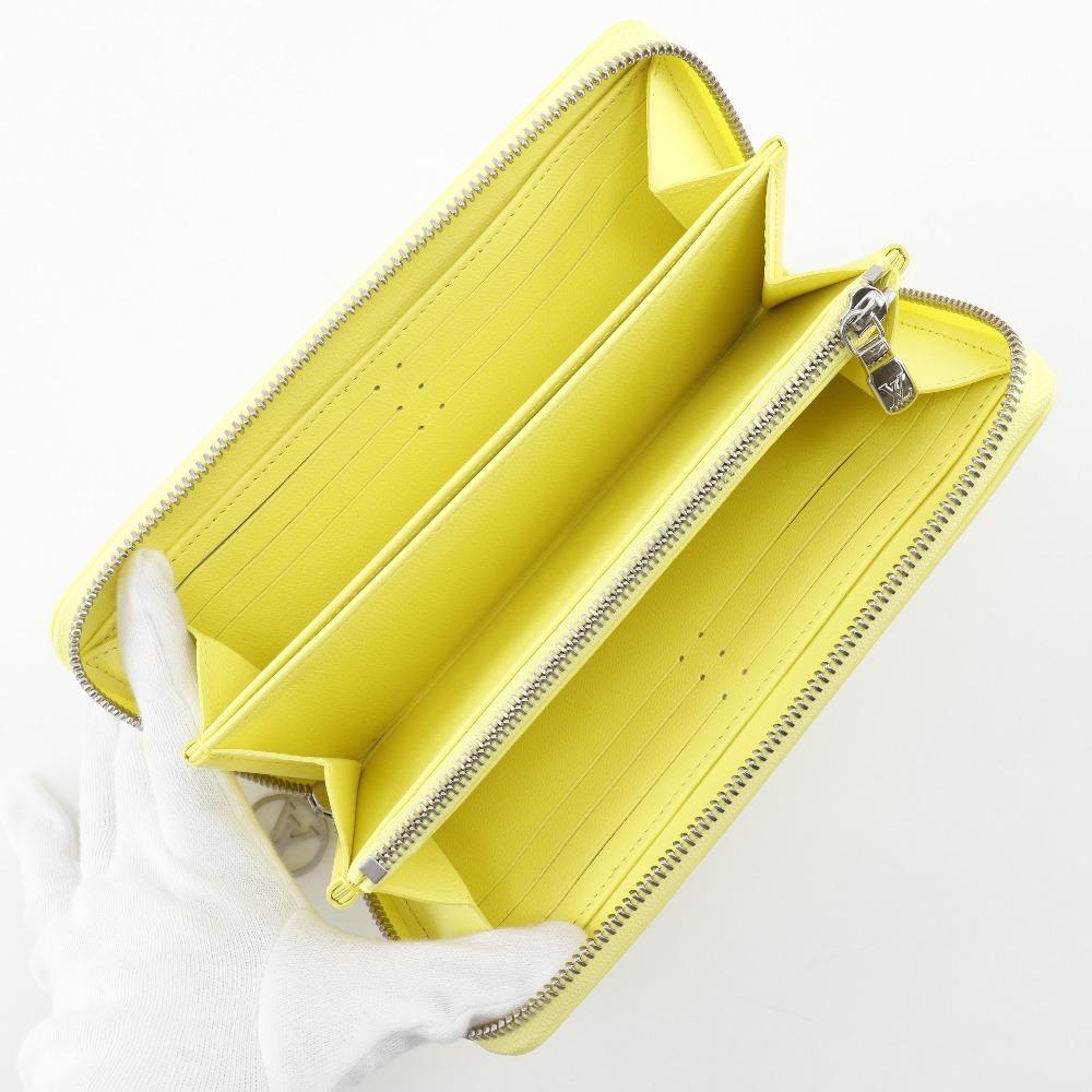 LOUIS VUITTON Zippy wallet Purse M83104 Kussan Smiley Yellow yellow lambskin Women Used