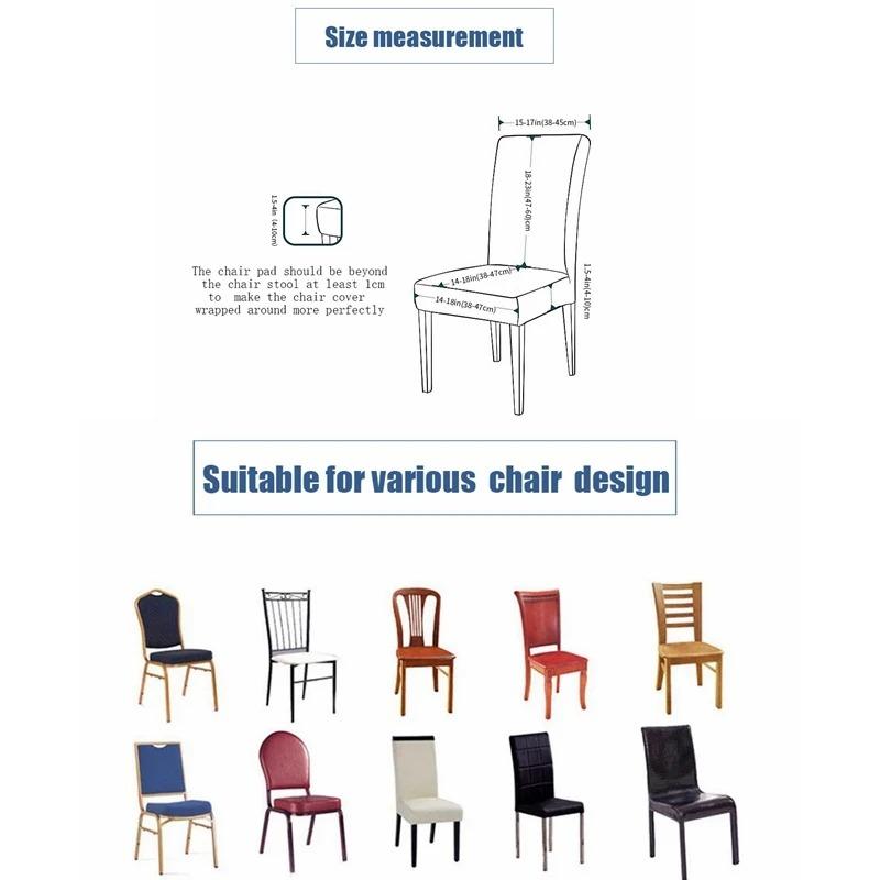 Chair Cover Jacquard Dining Spandex Elastic Stretch Slipcover For Chairs Kitchen El Banquet Home