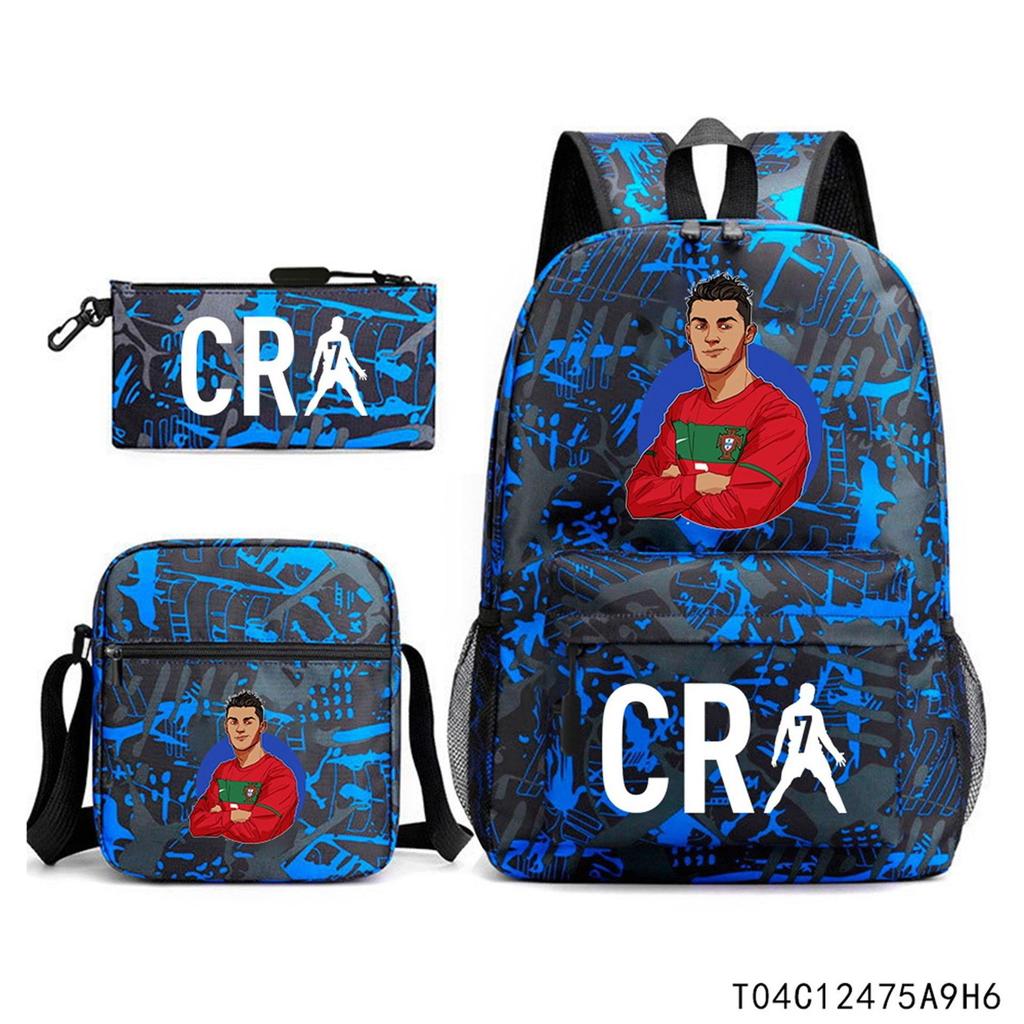 Youth Fashion Backpack Shoulder Bag Pencil Case Children'S Student School Bag 3-Piece Set