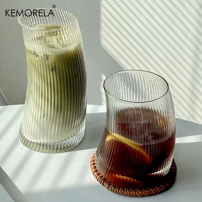 450ml/300ml Sklenice ve tvaru plachty, válcovaná, vertikální, transparentní, na čaj, džus, pivo, plechovku, mléko, nápojové sklenice, snídaňový hrnek, nápojové zboží