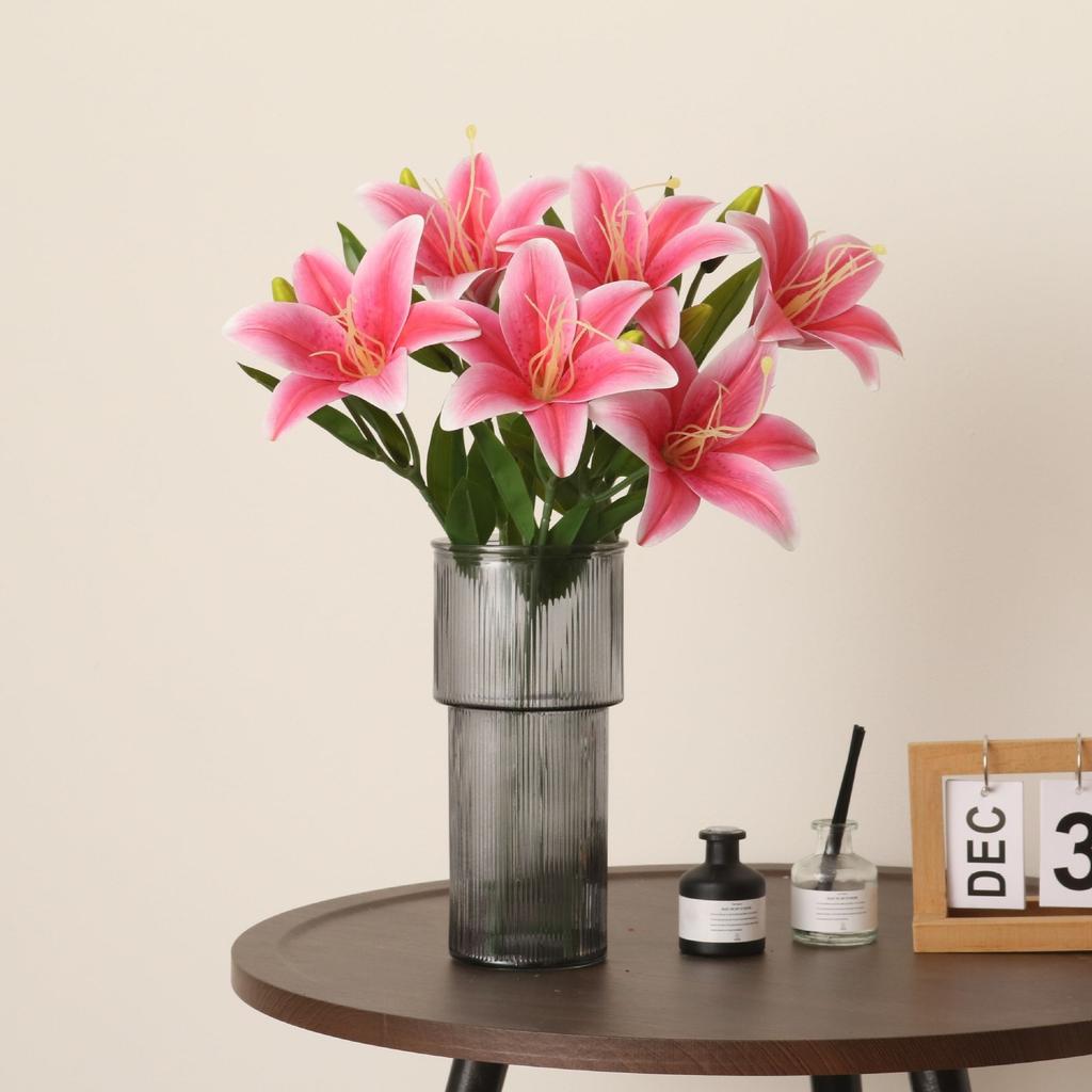 Artificial Lily Single Stem Faux Silk Plastic
