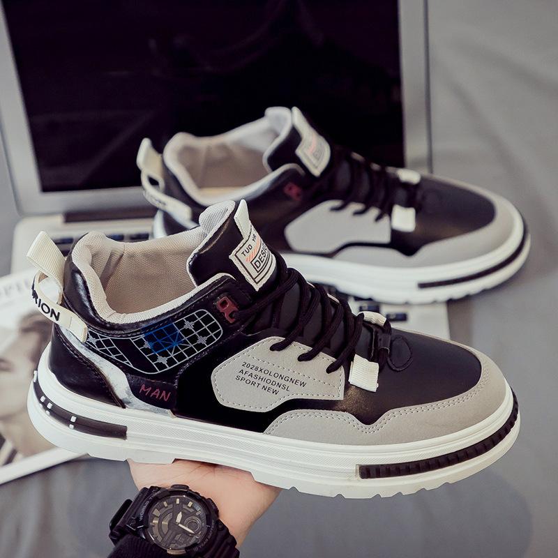 Men's shoes 2023 new men's summer high-top sports and leisure board shoes velvet cotton shoes versatile little white tide shoes