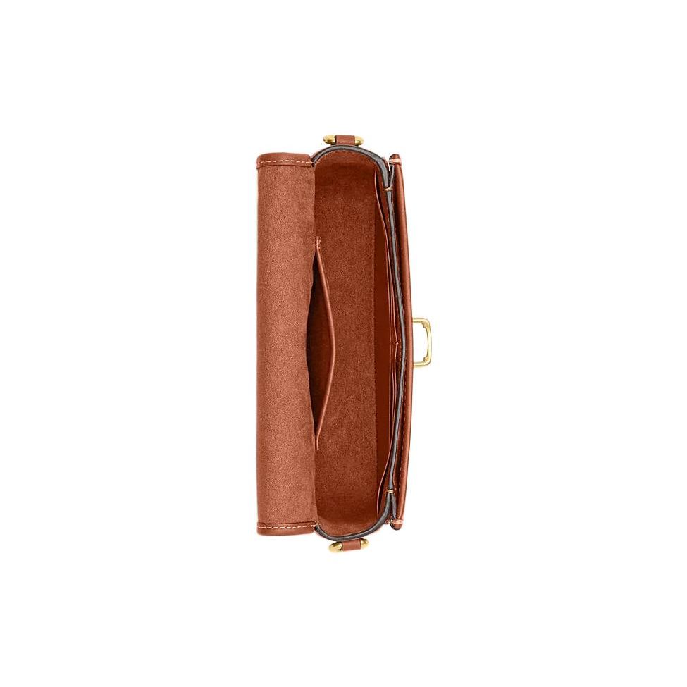 Coach Studio 20 Gold Logo Classic Monogram Multi-Functional Pocket Turn-Lock Closure Leather And Fabric Baguette Bag Women Handbags CJ860-B4TA7