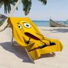 Yellow cartoon character line pattern polyester microfiber beach towel is highly absorbent, suitable swimming and beach outings