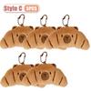 1-10PCS Creative Cartoon Food Plush Keychain Cute Plushie Doll Versatile Keyring Backpack Charm Pendant Decoration for Student