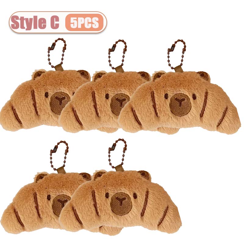 1-10PCS Creative Cartoon Food Plush Keychain Cute Plushie Doll Versatile Keyring Backpack Charm Pendant Decoration for Student