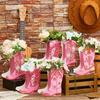Latests Models Western Cowgirl Boots Flower Boxes Centerpiece Gift Box Shape Party Decoration Rodeo Table Decor Boot Vase