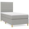 3142473 vidaXL Lit à sommier tapissier avec matelas Gris clair 100x200cm Tissu