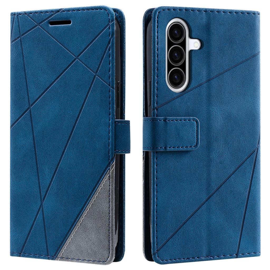 For Samsung Galaxy A26 5G Case Imprinted Lines PU Leather Splicing Wallet Phone Cover
