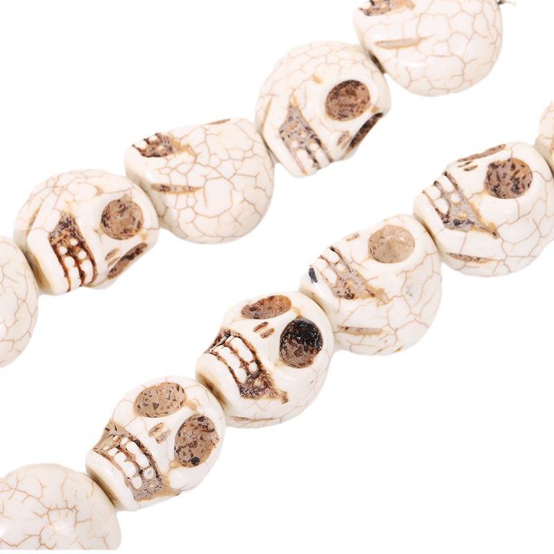 Colorful Halloween Skull Beads: Synthetic Turquoise Pendants for DIY Jewelry