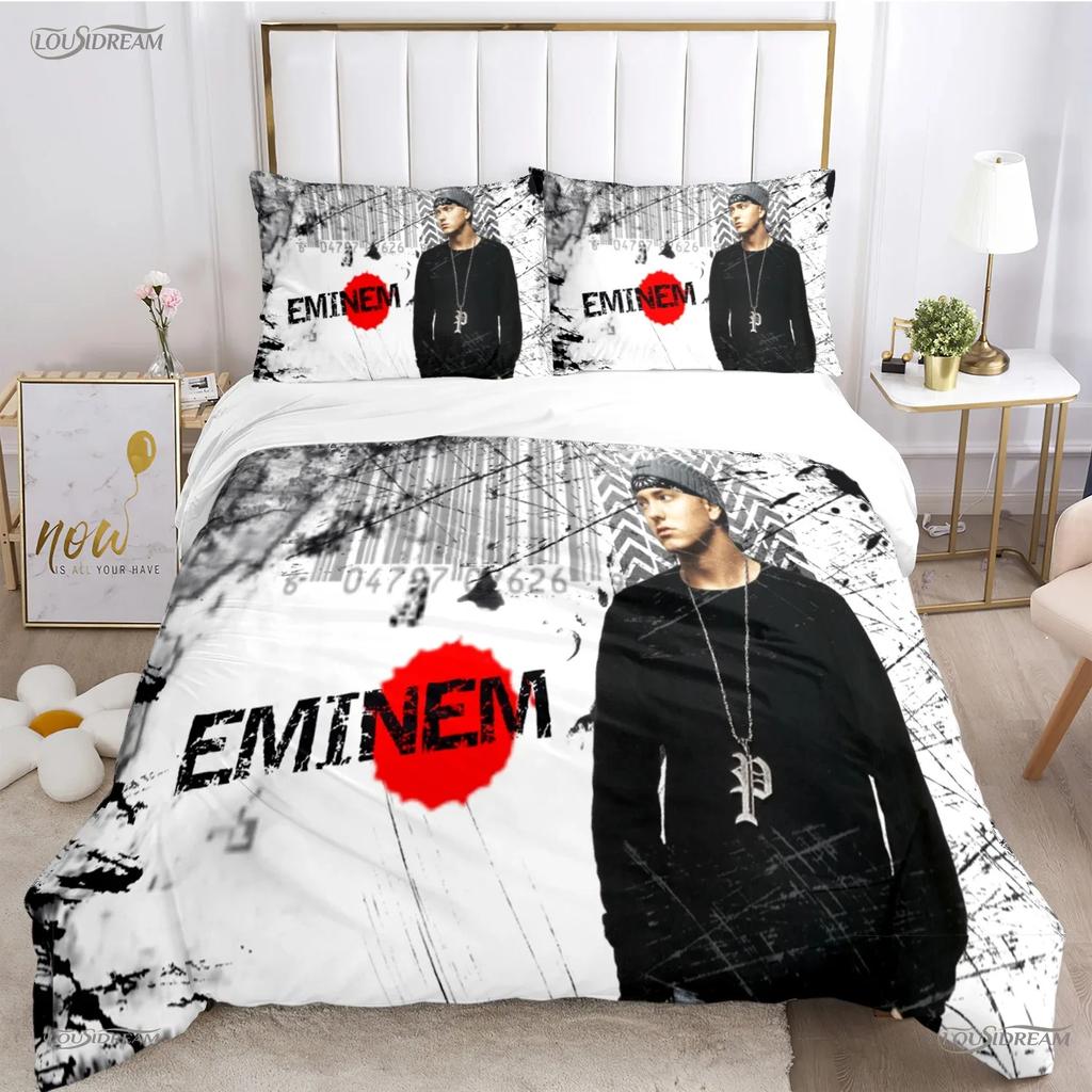 Eminem hip-hop singer All Season Duvet Cover Comforter Bedding sets Soft Quilt Cover and Pillowcases SingleDoubleQueenKing