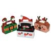 4PCS Foldable Christmas Treat Boxes Mini Cute Santa Cardboard Present Candy Cookie Boxes with Handles Holiday Party Favor