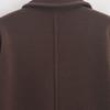 Kaslead New Women clothes Western Style Fashion Simple Woolen Wide Version Long Pocket Decoration Coat